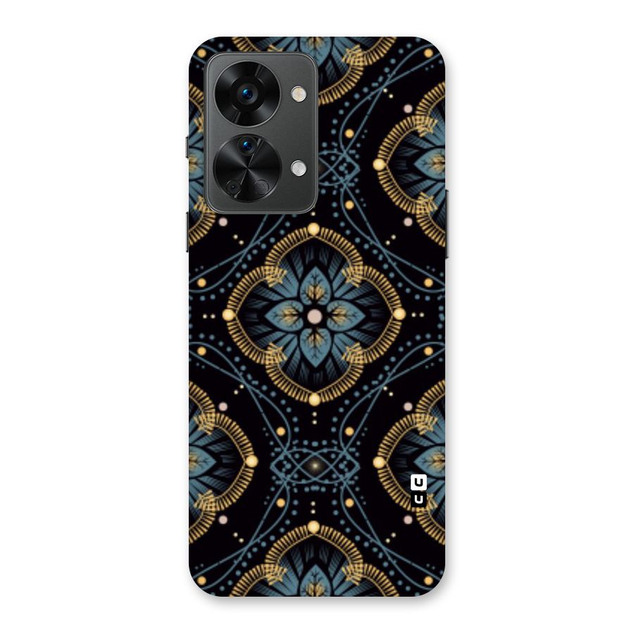 Blue With Black Flower Back Case for OnePlus Nord 2T