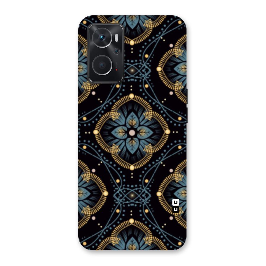 Blue With Black Flower Back Case for Oppo K10 4G