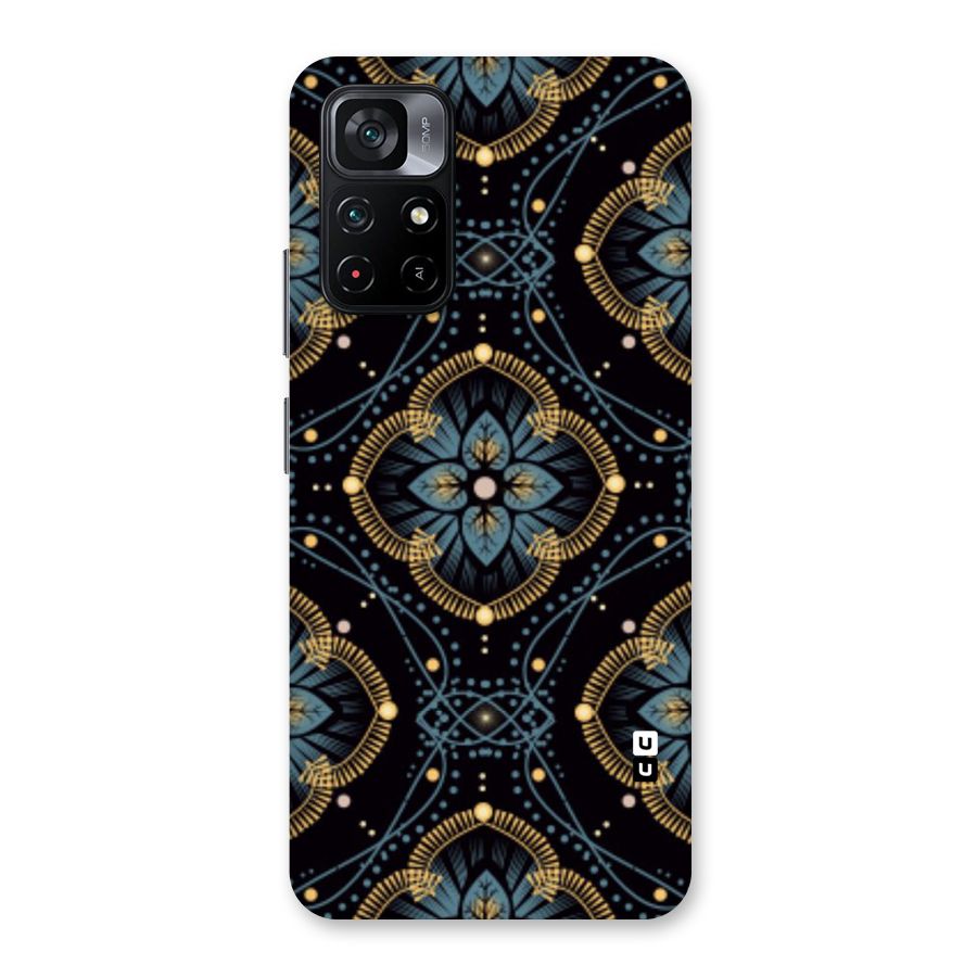Blue With Black Flower Back Case for Poco M4 Pro 5G