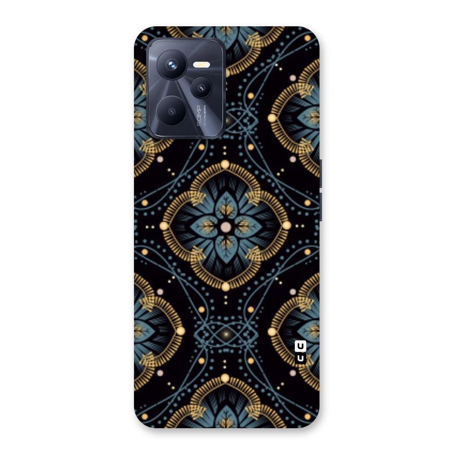 Blue With Black Flower Back Case for Realme C35