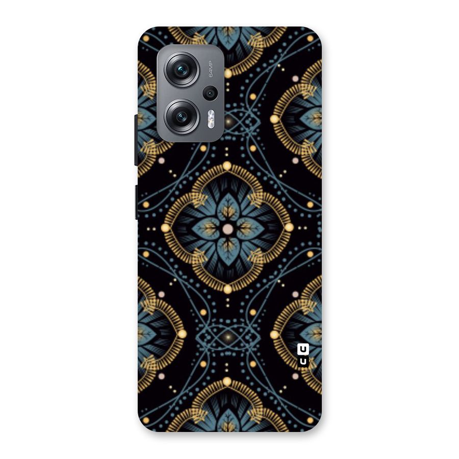 Blue With Black Flower Back Case for Redmi K50i