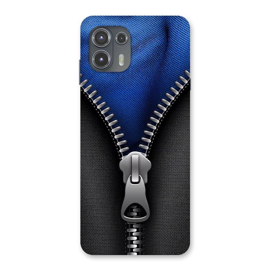 Blue Zipper Back Case for Motorola Edge 20 Fusion