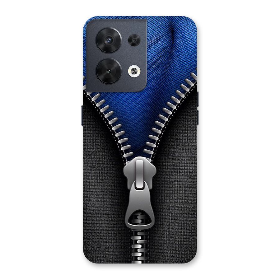 Blue Zipper Back Case for Oppo Reno8 5G