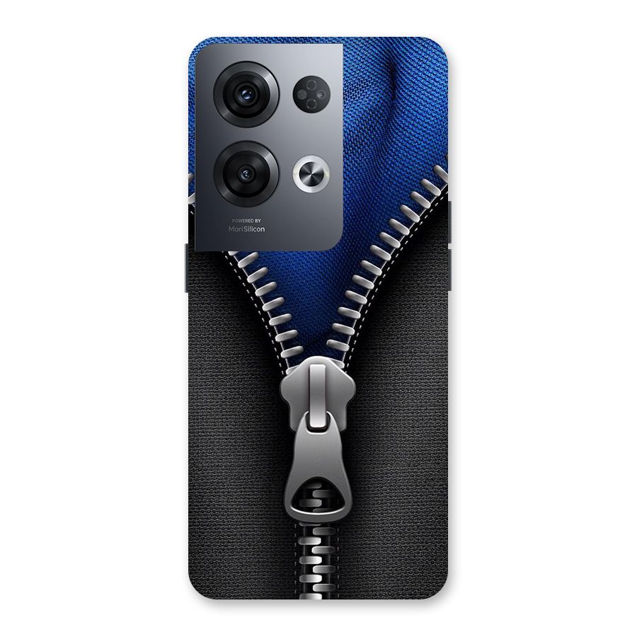 Blue Zipper Back Case for Oppo Reno8 Pro 5G