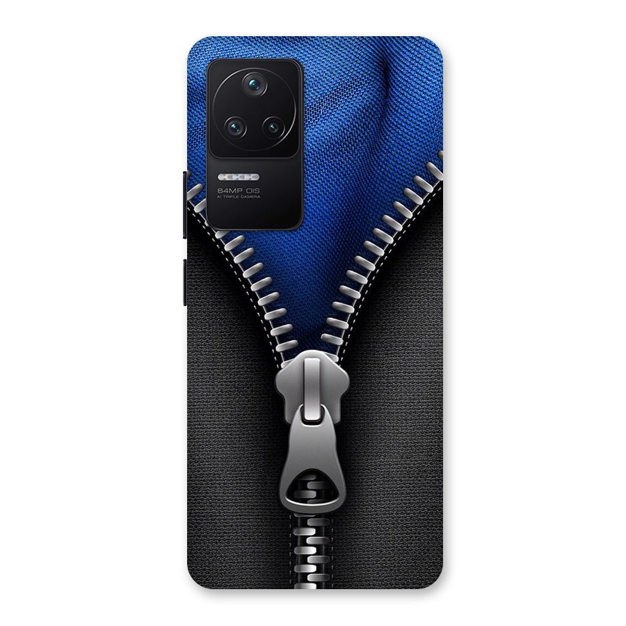 Blue Zipper Back Case for Poco F4 5G