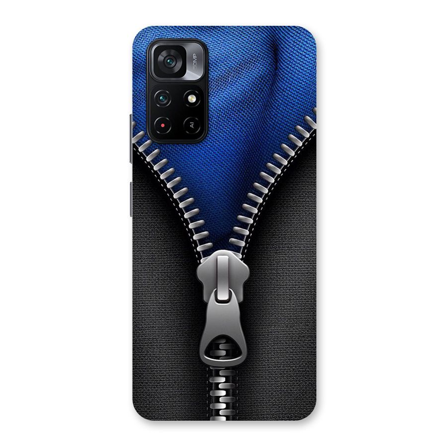 Blue Zipper Back Case for Poco M4 Pro 5G