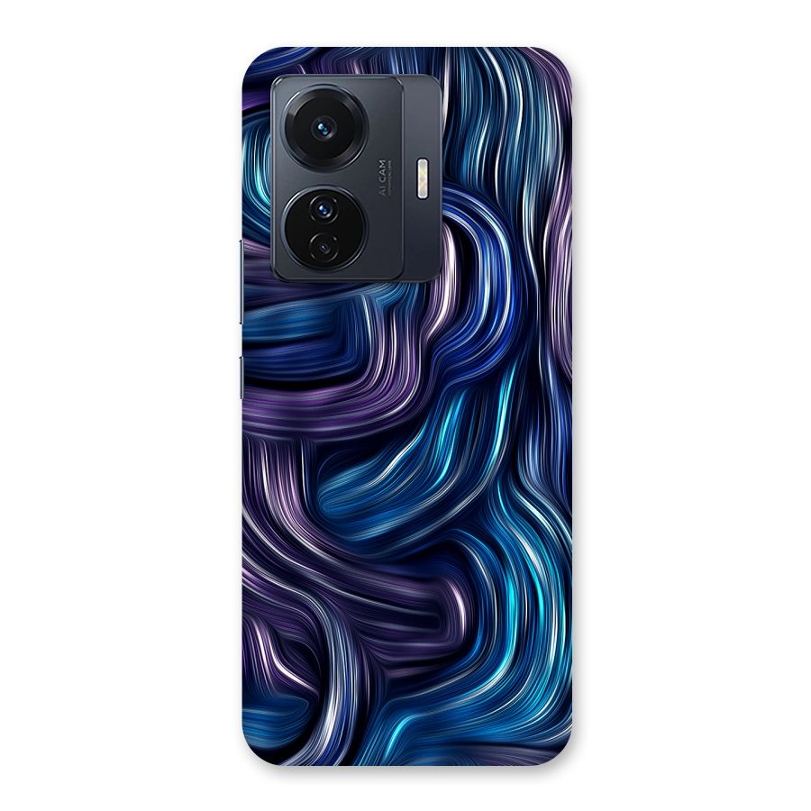 Blue and Purple Oil Paint Back Case for Vivo T1 Pro
