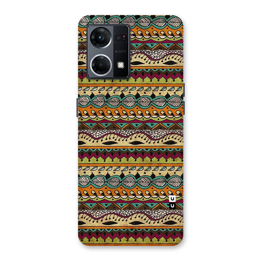 Bohemian Style Aztec Art Glass Back Case for Oppo F21 Pro 5G