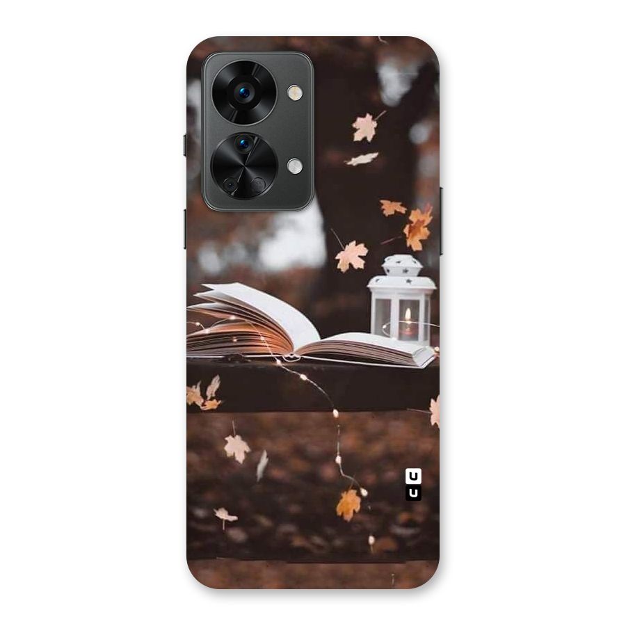 Book and Fall Leaves Back Case for OnePlus Nord 2T