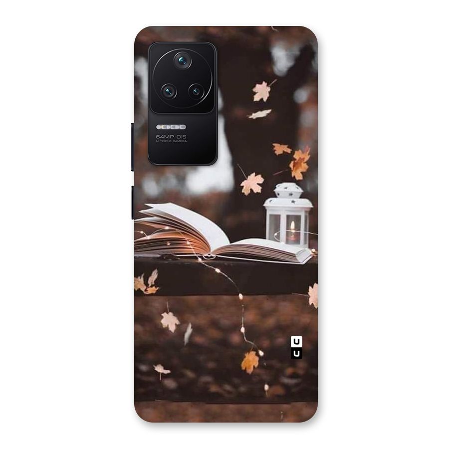 Book and Fall Leaves Back Case for Poco F4 5G