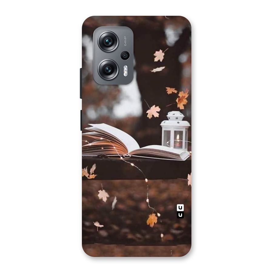Book and Fall Leaves Back Case for Redmi K50i