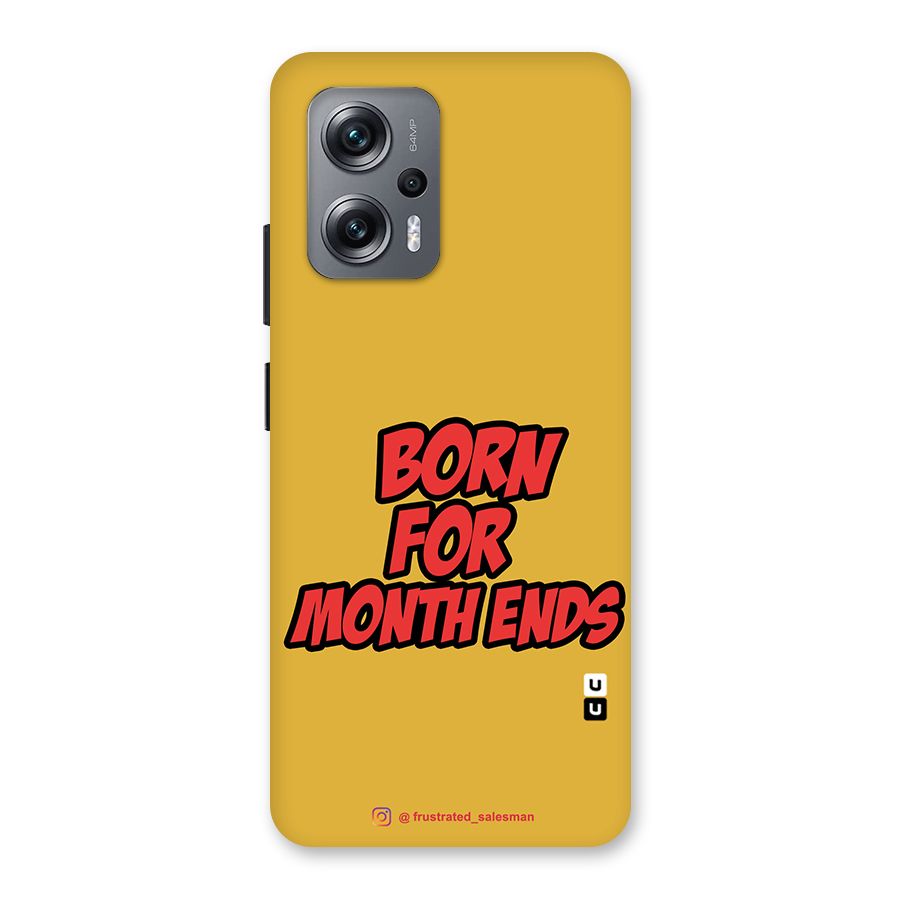 Born for Month Ends Mustard Yellow Back Case for Redmi K50i