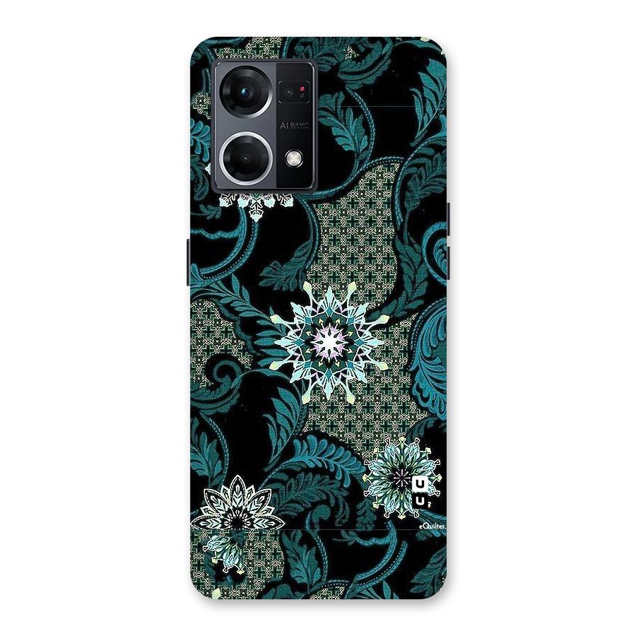 Bottle Green Floral Glass Back Case for Oppo F21 Pro 5G