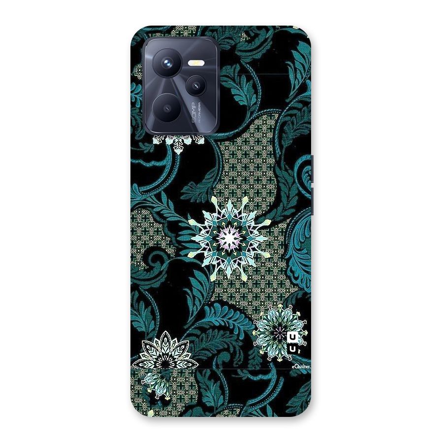 Bottle Green Floral Back Case for Realme C35