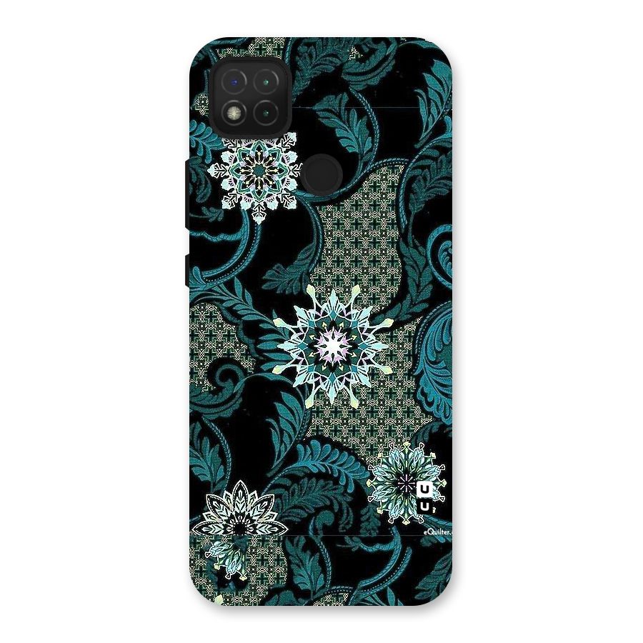 Bottle Green Floral Back Case for Redmi 9 Activ