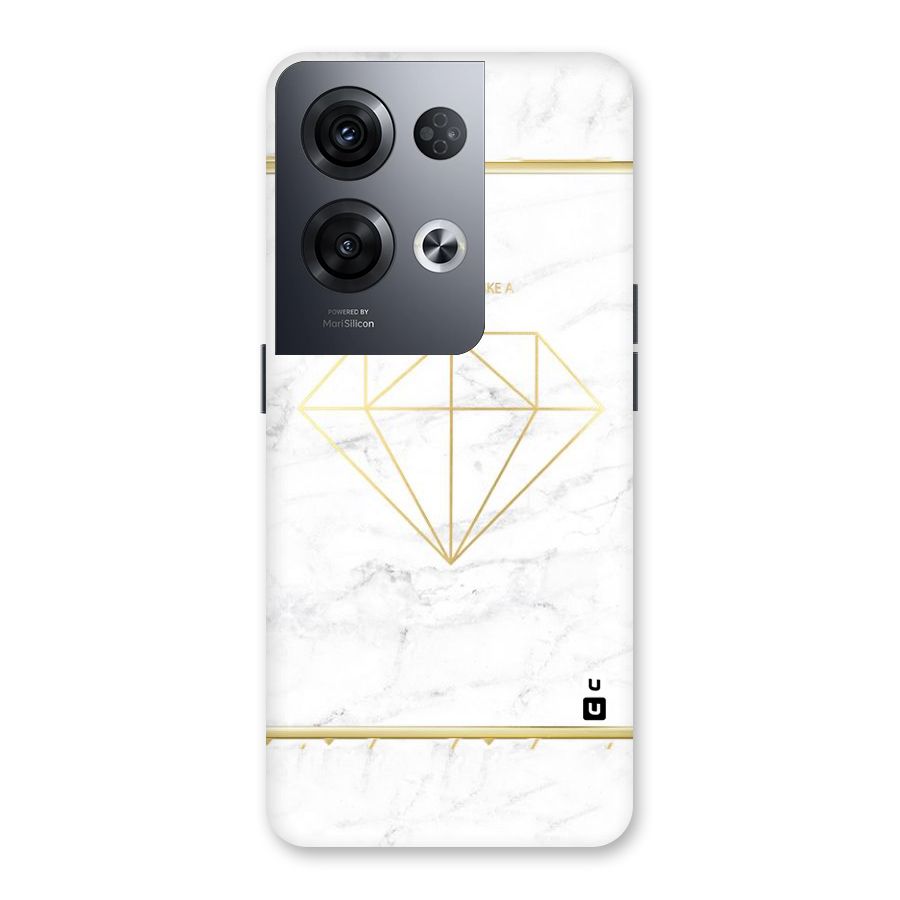Bright Gold Diamond Back Case for Oppo Reno8 Pro 5G