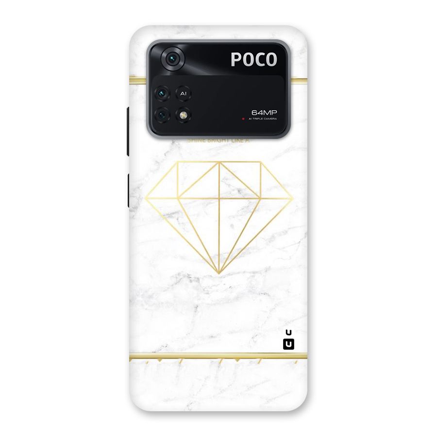 Bright Gold Diamond Back Case for Poco M4 Pro 4G