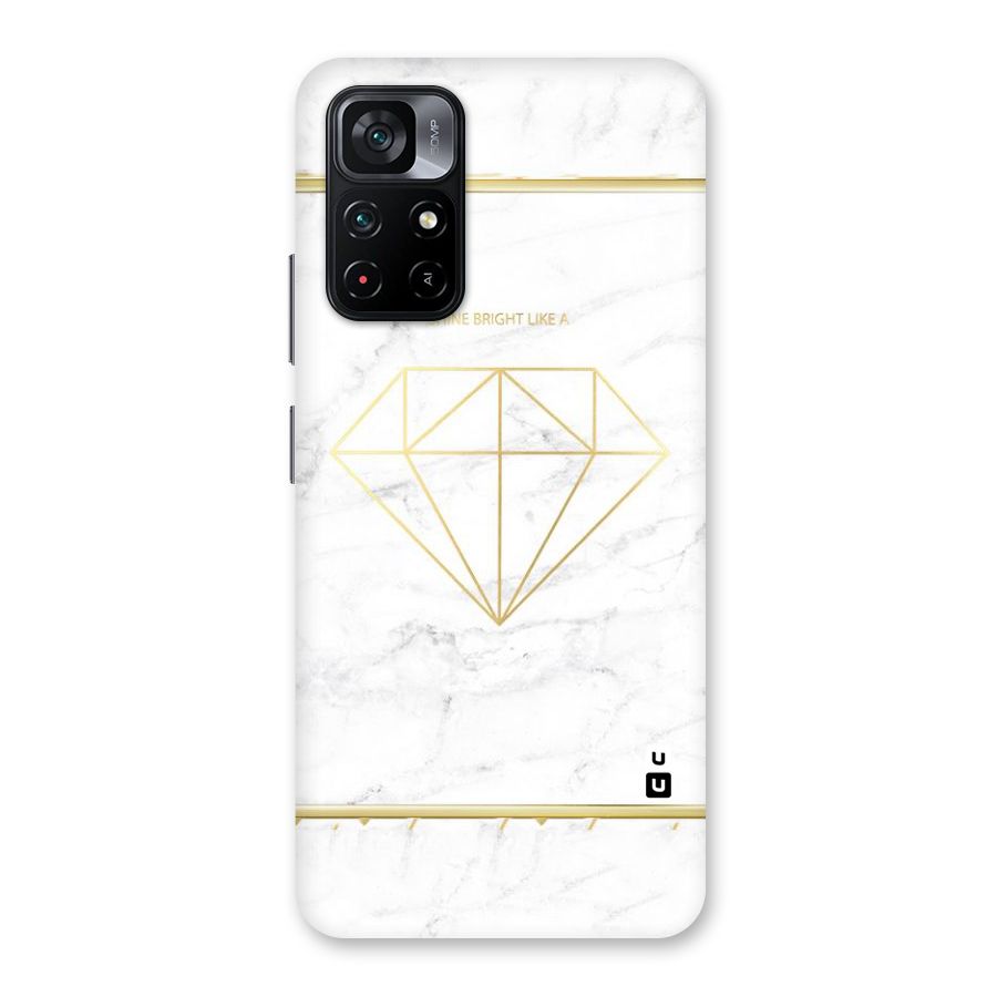 Bright Gold Diamond Back Case for Poco M4 Pro 5G