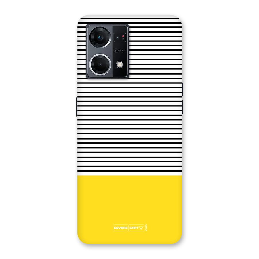 Bright Yellow Stripes Glass Back Case for Oppo F21 Pro 5G