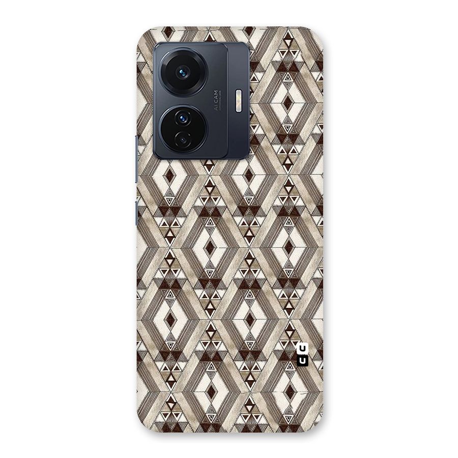 Brown Abstract Design Back Case for Vivo T1 Pro