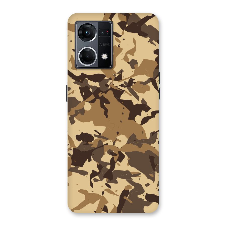 Brown Camouflage Army Glass Back Case for Oppo F21 Pro 5G