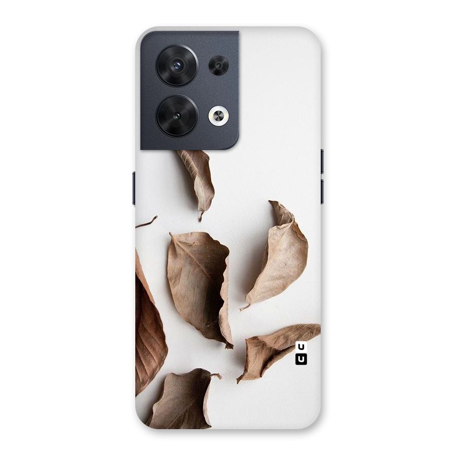 Brown Dusty Leaves Back Case for Oppo Reno8 5G