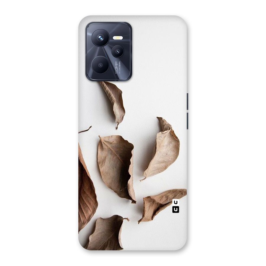Brown Dusty Leaves Back Case for Realme C35