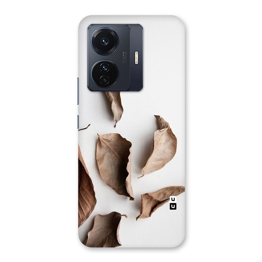 Brown Dusty Leaves Back Case for Vivo T1 Pro