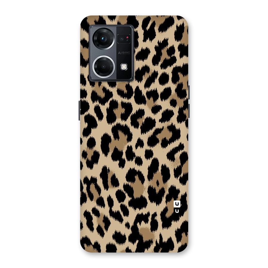 Brown Leapord Print Glass Back Case for Oppo F21 Pro 5G