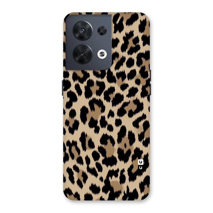 Brown Leapord Print Back Case for Oppo Reno8 5G