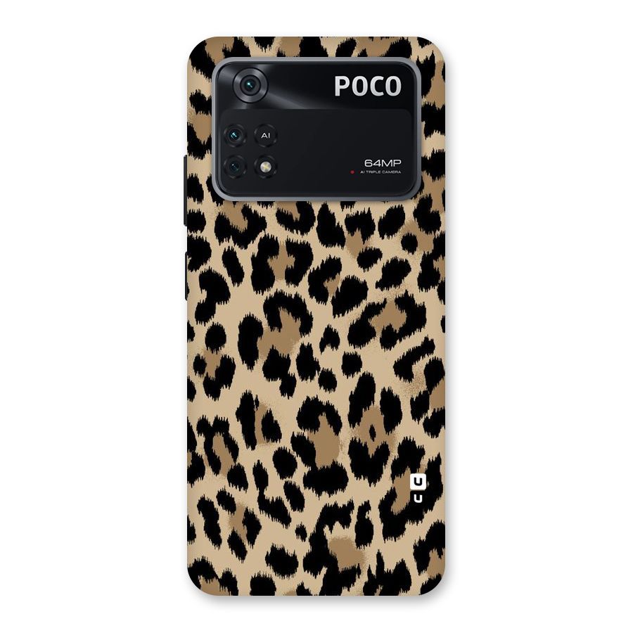 Brown Leapord Print Back Case for Poco M4 Pro 4G