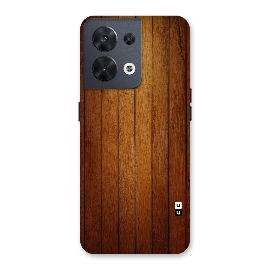 Brown Wood Design Back Case for Oppo Reno8 5G