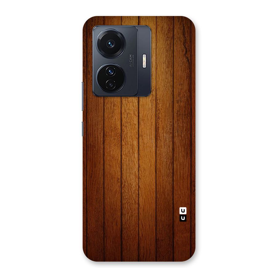Brown Wood Design Back Case for Vivo T1 Pro