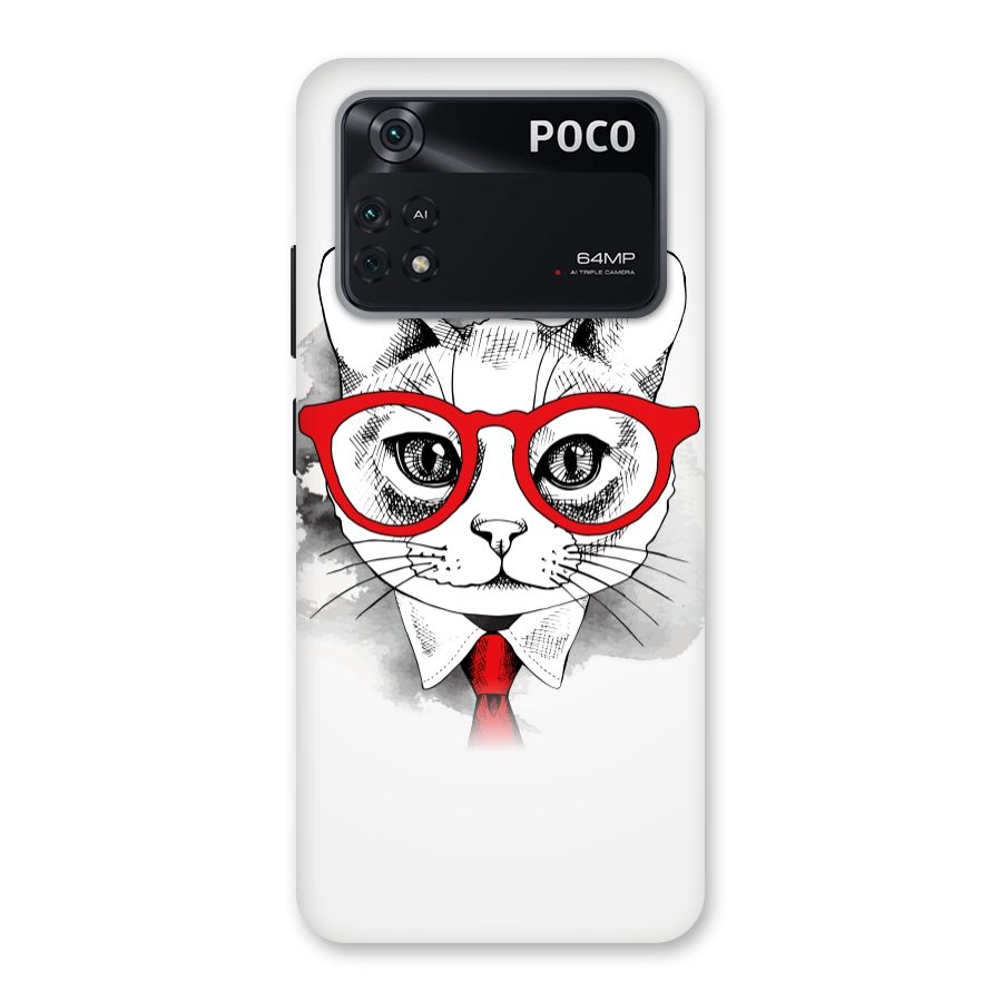 Business Cat Back Case for Poco M4 Pro 4G