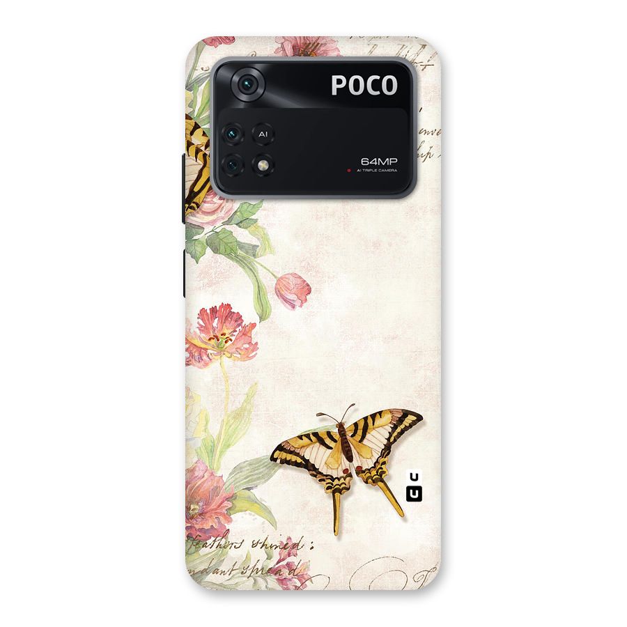 Butterfly Floral Back Case for Poco M4 Pro 4G