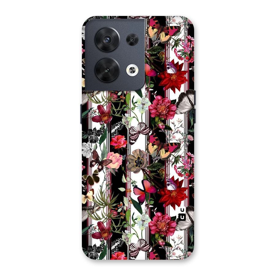 Butterfly Flowers Back Case for Oppo Reno8 5G