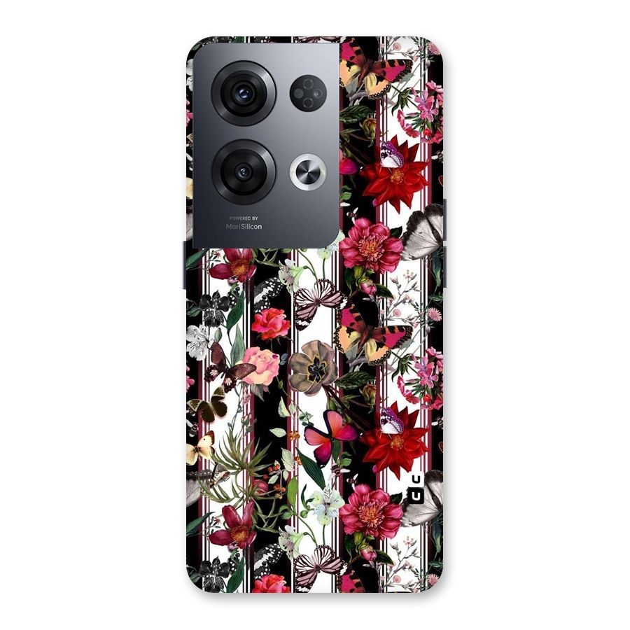 Butterfly Flowers Back Case for Oppo Reno8 Pro 5G