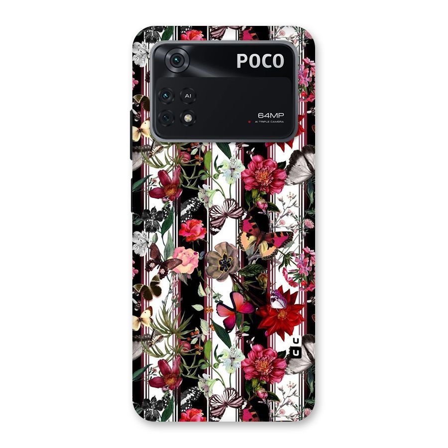 Butterfly Flowers Back Case for Poco M4 Pro 4G