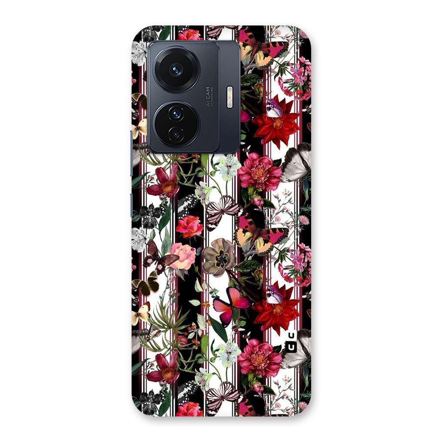 Butterfly Flowers Back Case for Vivo T1 Pro