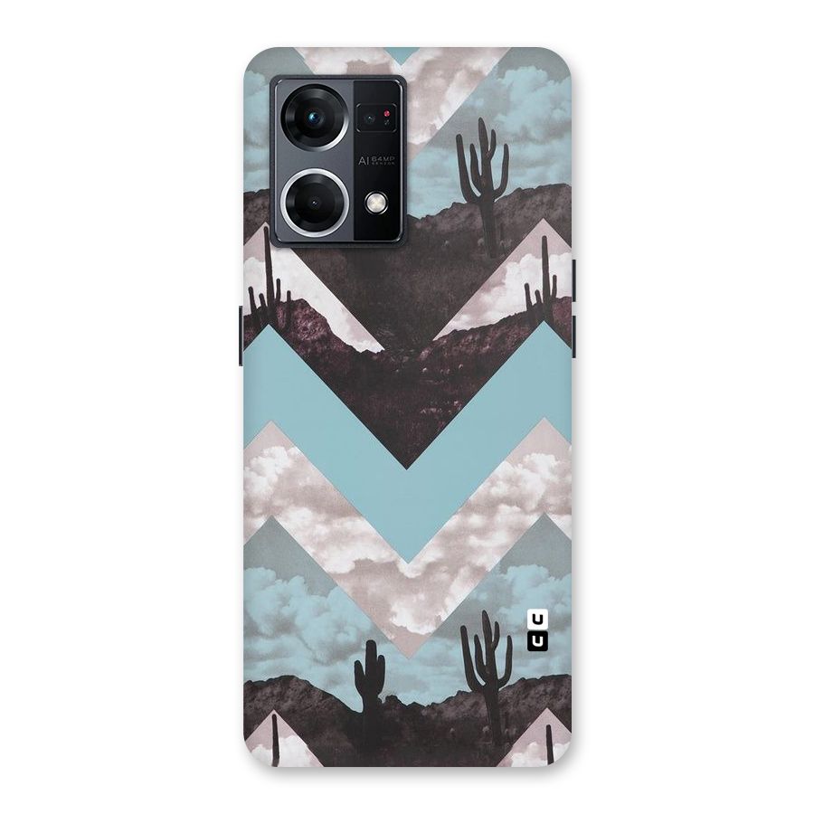 Cacutus Zig Zag Pattern Glass Back Case for Oppo F21 Pro 5G
