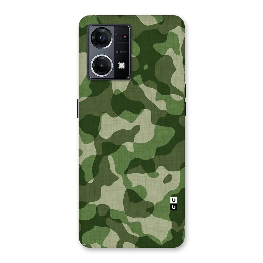 Camouflage Pattern Art Glass Back Case for Oppo F21 Pro 5G