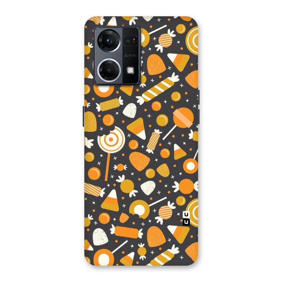 Candies Pattern Glass Back Case for Oppo F21 Pro 5G