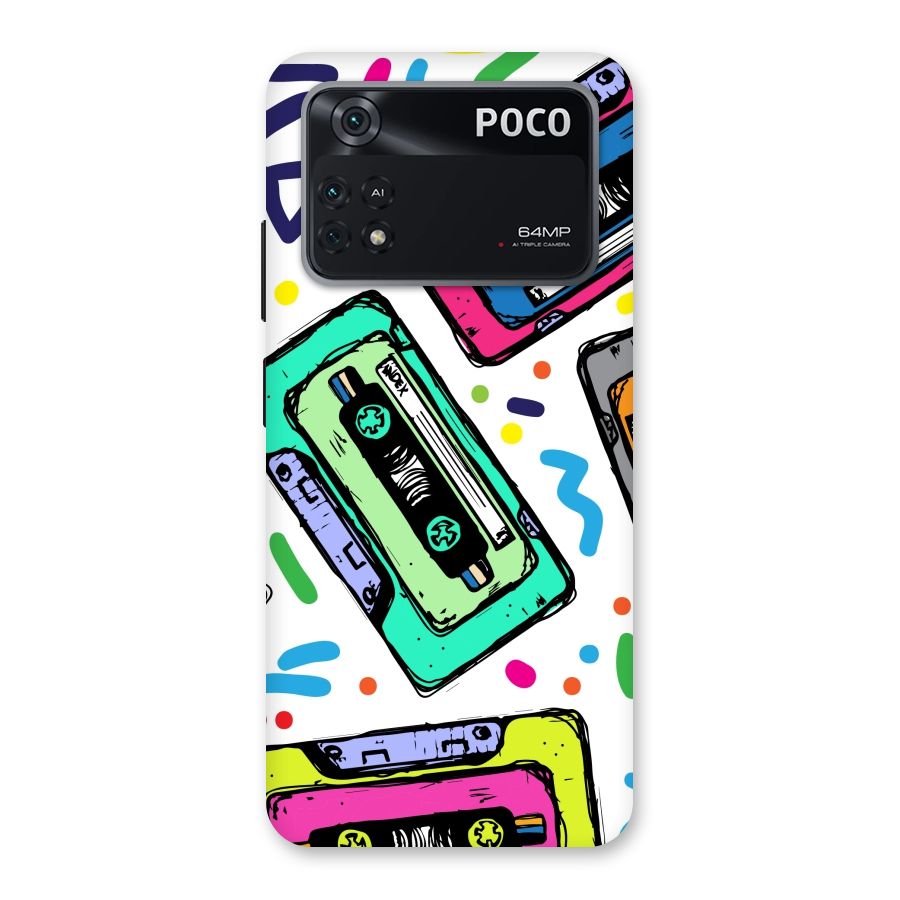 Cassette Pattern Back Case for Poco M4 Pro 4G