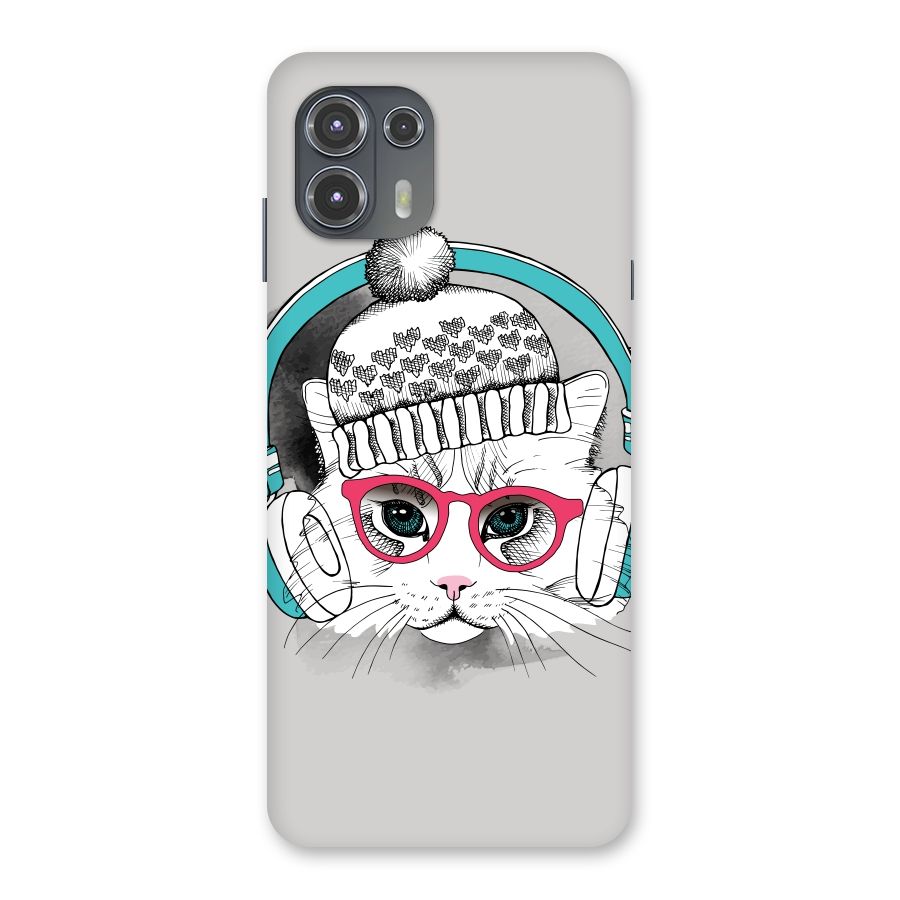 Cat Headphones Back Case for Motorola Edge 20 Fusion