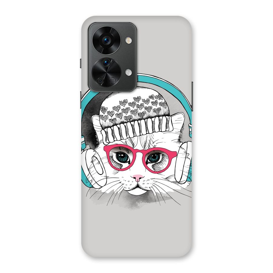 Cat Headphones Back Case for OnePlus Nord 2T