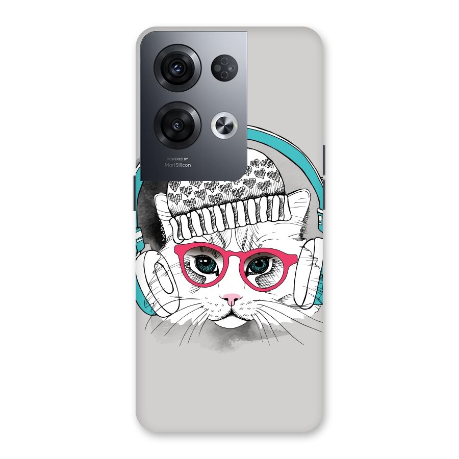 Cat Headphones Back Case for Oppo Reno8 Pro 5G