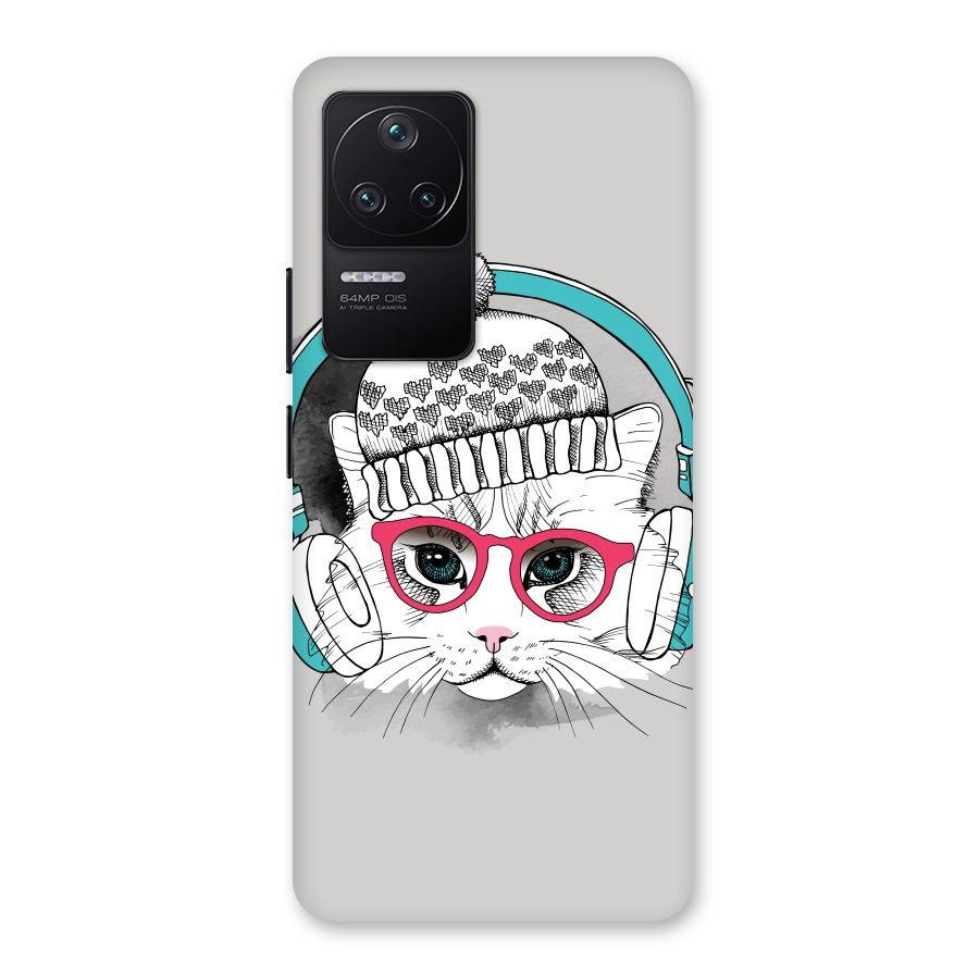 Cat Headphones Back Case for Poco F4 5G