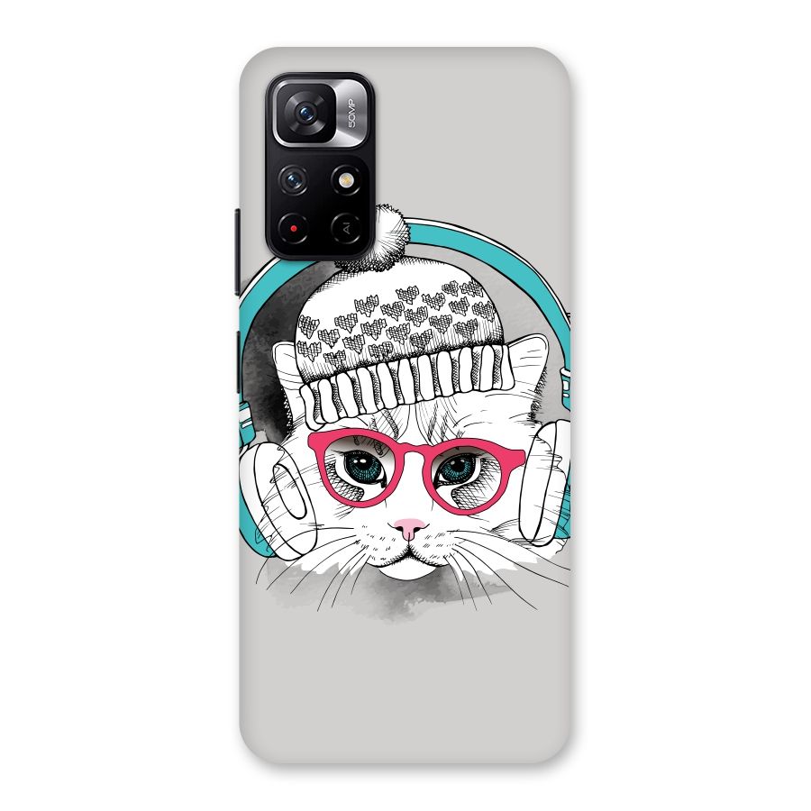Cat Headphones Back Case for Redmi Note 11T 5G