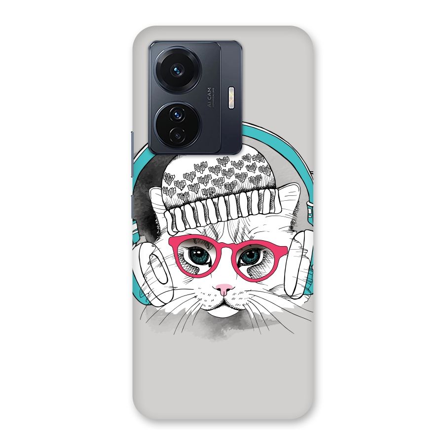 Cat Headphones Back Case for Vivo T1 Pro