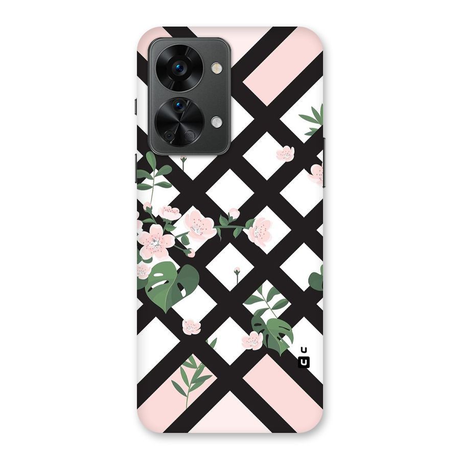 Check Floral Stripes Back Case for OnePlus Nord 2T